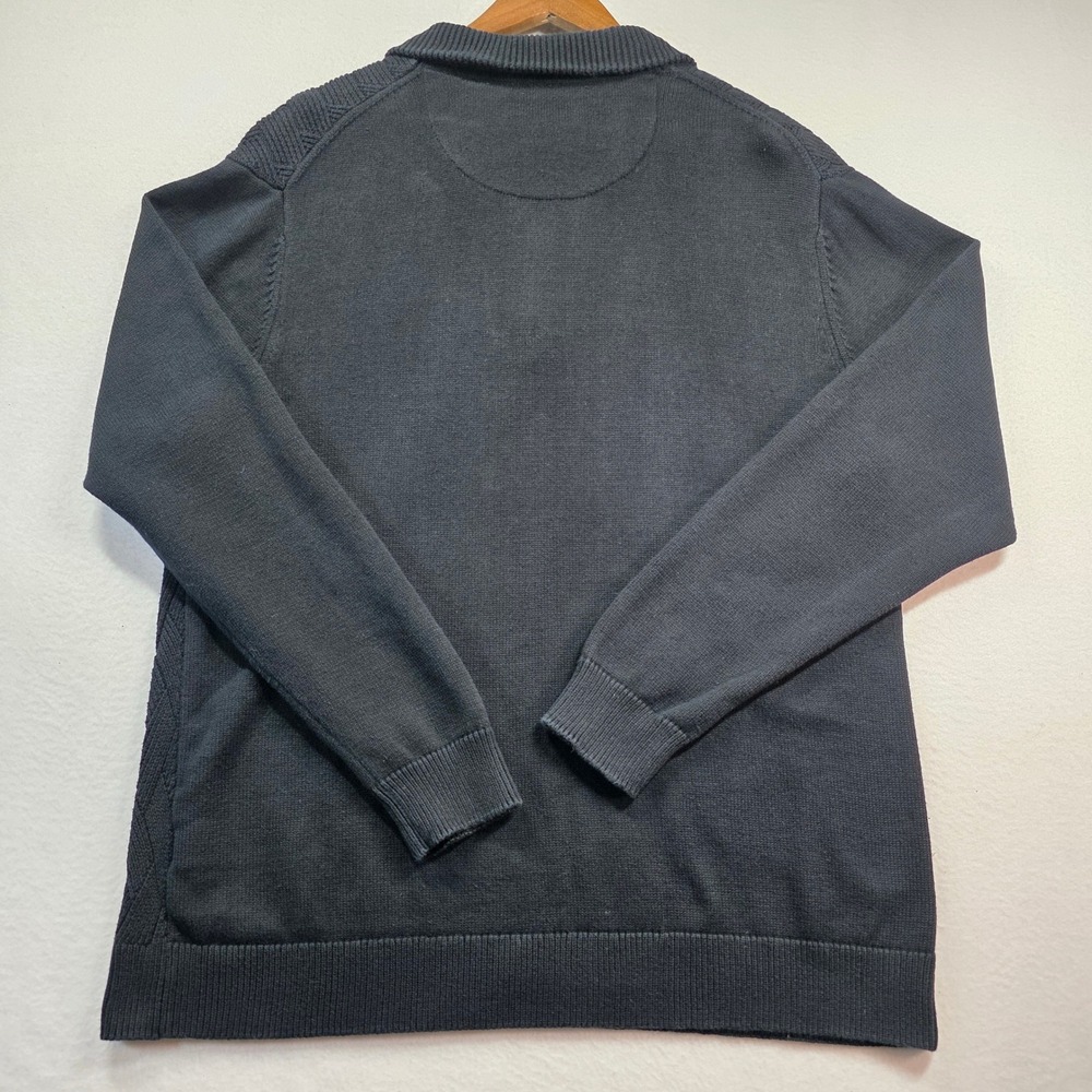 Weatherproof Vintage Men's 1/4 Zip Cotton Knit Sweater Pullover Navy Blue XXL - Picture 4 of 9